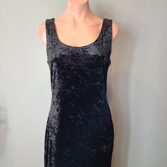 Vintage Crushed Velvet Maxi Dress Size Medium Whimsigoth 1920s Holiday 90s - Picture 9 of 10